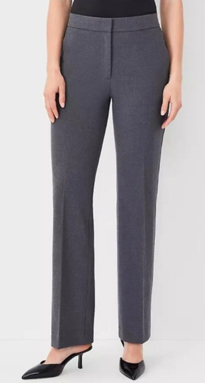 NWT Ann Taylor Factory The Straight Curvy Fit Dress Pants Charcoal Gray Size 6
